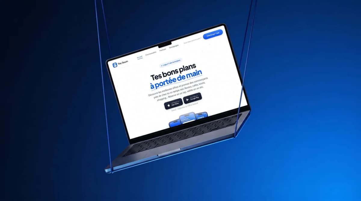 The Seum — application mobile de bons plans, landing page