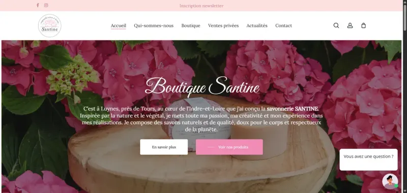 Site internet Santine créé par KBCOM