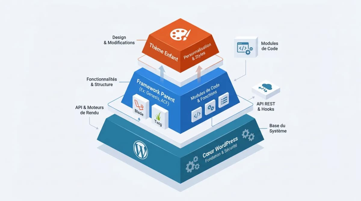Architecture des frameworks WordPress : thèmes enfants et headless