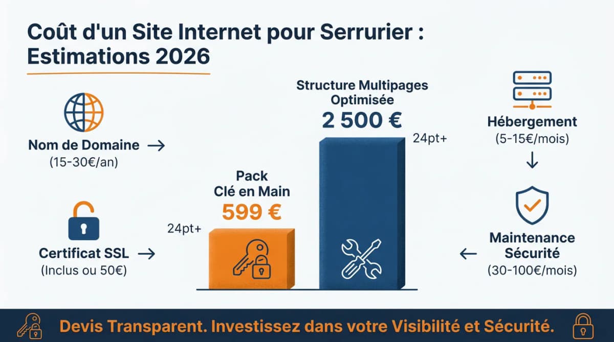 Prix d'un site internet de serrurier en 2026